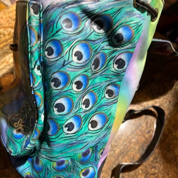 NWT Original Artistic Expressions by Sharif Peacock Leather 1827 Backpack main image 5